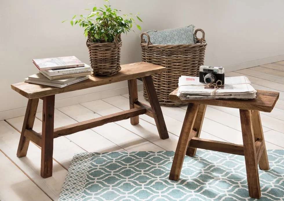 Bank/Blumenhocker 50cm "Ranch" recyceltes Holz