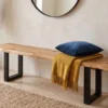 Bank 180cm "Clark I" Wildeiche massiv & Metall schwarz