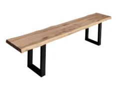 Bank 180cm "Clark I" Wildeiche massiv & Metall schwarz