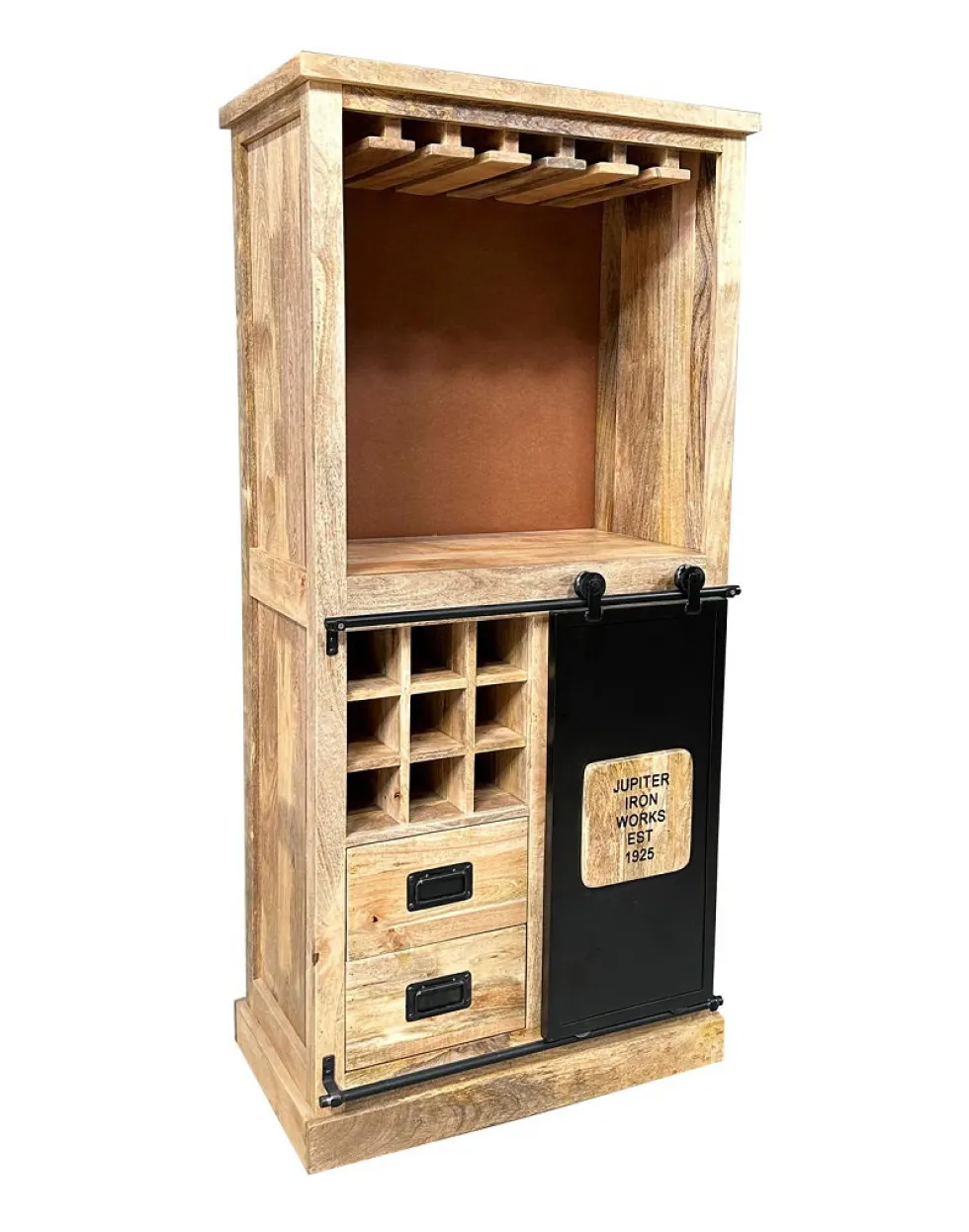 Barschrank 84x177cm 'Mark' Mango & Eisen