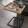 Beistelltisch 50x60cm "Lissabon" Wildeiche & Metall schwarz