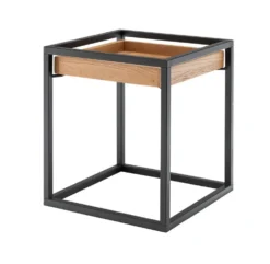 Beistelltisch 40x40cm 'Lissabon' Wildeiche Stahl schwarz Tablet