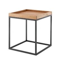Beistelltisch 40x40cm 'Lissabon' Wildeiche Stahl schwarz