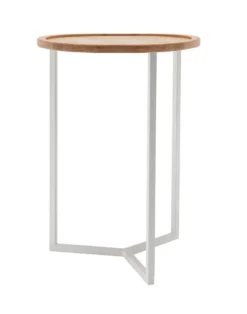 Beistelltisch 50x70cm 'Melina' Wildeiche Metall weiß