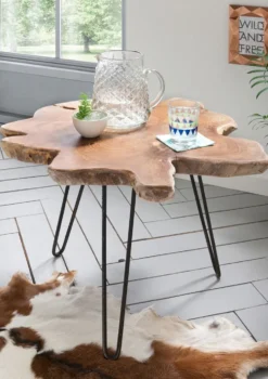 Beistelltisch 60x60cm "Seattle" Teak & Metall