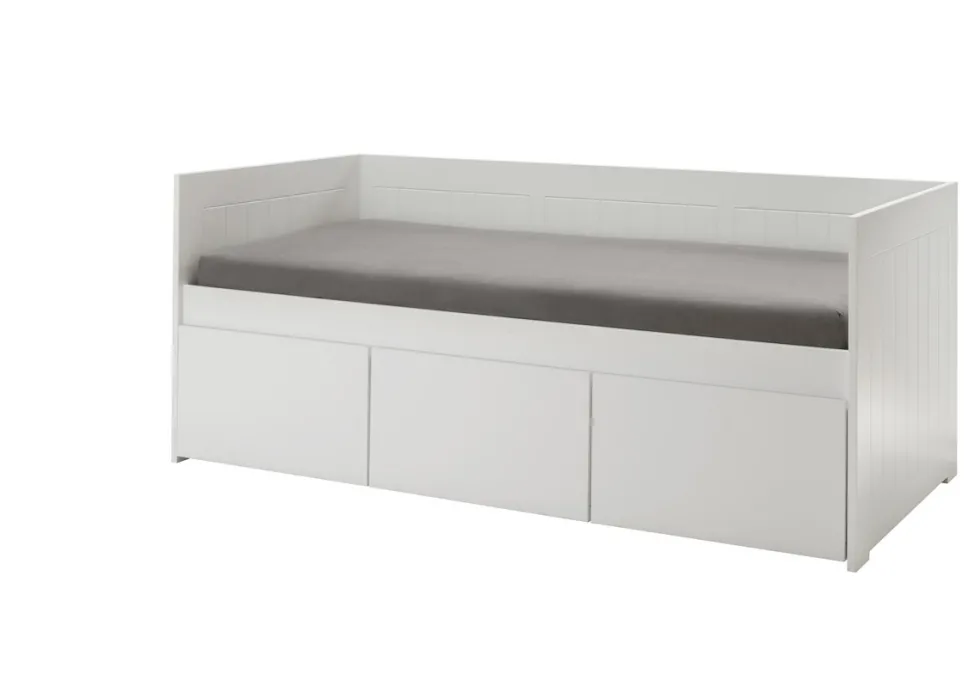 Bettbank mit Schubladen 90x200cm "Meggie" MDF weiß lackiert