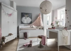 Bettsofa mit Schubladen 90x200cm "Meggie" MDF weiß lackiert