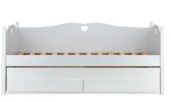 Bettsofa mit Zweitbett und Schubladen 90x200cm "Meggie" MDF weiß lackiert
