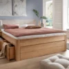 Bett Wildeiche massiv 'Cleveland' VARIATIONEN 180x200cm ohne 1 Nachtkonsole