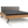 Bett Wildeiche massiv Cord braun 'Luca' verschiedene Größen 140x200cm