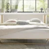 Bett 160x200cm inkl.Beleuchtung & Nakos 'Wynwood' Wildeiche & MDF creme