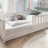 Bodenbett 120x200cm 'Frieda' Buche weiß inkl. Lattenrost