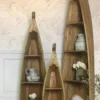 Bootsregal 3-er Set 'Boat' Mahagoniholz massiv
