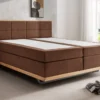 Boxspringbett inkl.Topper 'David' 180x200cm Eiche Stoff braun