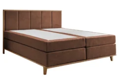 Boxspringbett inkl.Topper 'Niklas' 180x200cm Eiche Stoff braun