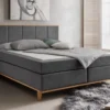 Boxspringbett inkl.Topper 'Niklas' 180x200cm Eiche Stoff anthrazit