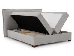 Boxspringbett inkl. Topper 'Olivia' verschiedene Größen Cordstoff grau 180 x 200 cm