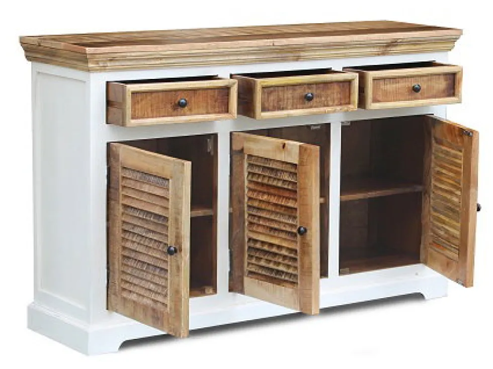 Buffetschrank 140cm 'Nizza' Mango weiß natur