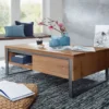 Couchtisch mit 2 Schubkästen 120x80cm 'Taipeh' Wildeiche massiv