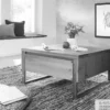 Couchtisch mit 2 Schubkästen 80x80cm "Taipeh" Wildeiche massiv