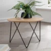 Couchtisch rund 60cm 'Lissabon' Wildeiche Stahl schwarz