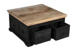 Couchtisch-Truhe 90x90cm 'Mumbai' Mango natur & schwarz