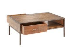 Couchtisch 110x70cm 'Compton' recyceltes Altholz & Eisen vintage