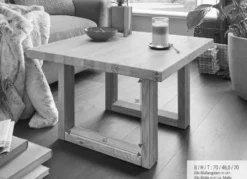 Couchtisch 70x70cm "Dover" Wildeiche geölt WZ-0169