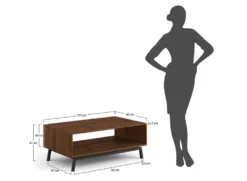 Couchtisch 101x60cm 'Dubai' Wildeiche Tabacco
