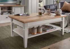 Couchtisch 120x75cm "Jale" Kiefer & Eiche massiv WZ-0622