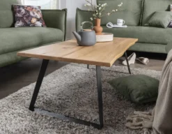 Couchtisch 110x60cm 'Lissabon' Wildeiche Stahl schwarz