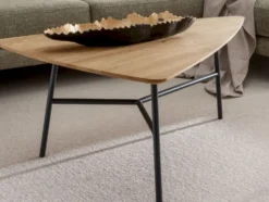 Couchtisch 110x75cm 'Lissabon' Wildeiche Stahl schwarz