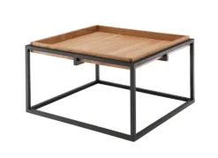 Couchtisch 70x70cm 'Lissabon' Wildeiche Stahl schwarz