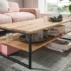 Couchtisch 110x60cm 'Lissabon' Wildeiche Stahl schwarz