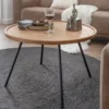 Couchtisch 80x50cm "Lissabon" Wildeiche & Metall schwarz