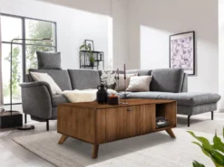 Couchtisch 118x70cm "Lugano" Kernbuche massiv Tabak geölt