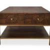 Couchtisch 70x70cm 'Marvello' Mango braun & Metall goldfarbig