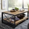 Couchtisch 110x70cm 'Montreux' Akazie & Metall schwarz