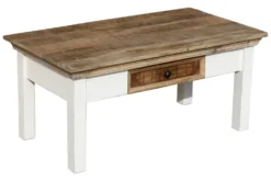 Couchtisch 100x40cm 'Nizza' Mango weiß natur