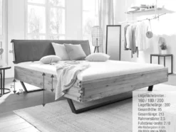 Doppelbett 'Amelie' 180x200cm Wildeiche massiv