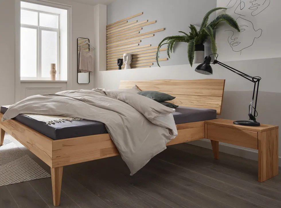 Doppelbett 'Astoria' 160x200cm Kernbuche geölt