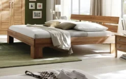 Doppelbett 'Bozen' 180x200cm Kernbuche Sitzhöhe 45cm
