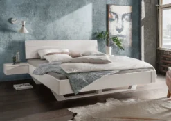 Doppelbett 'Carina' 200x200cm Kiefer weiß lasiert