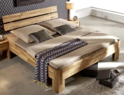 Doppelbett 'Ella' 160x200cm Wildeiche geölt