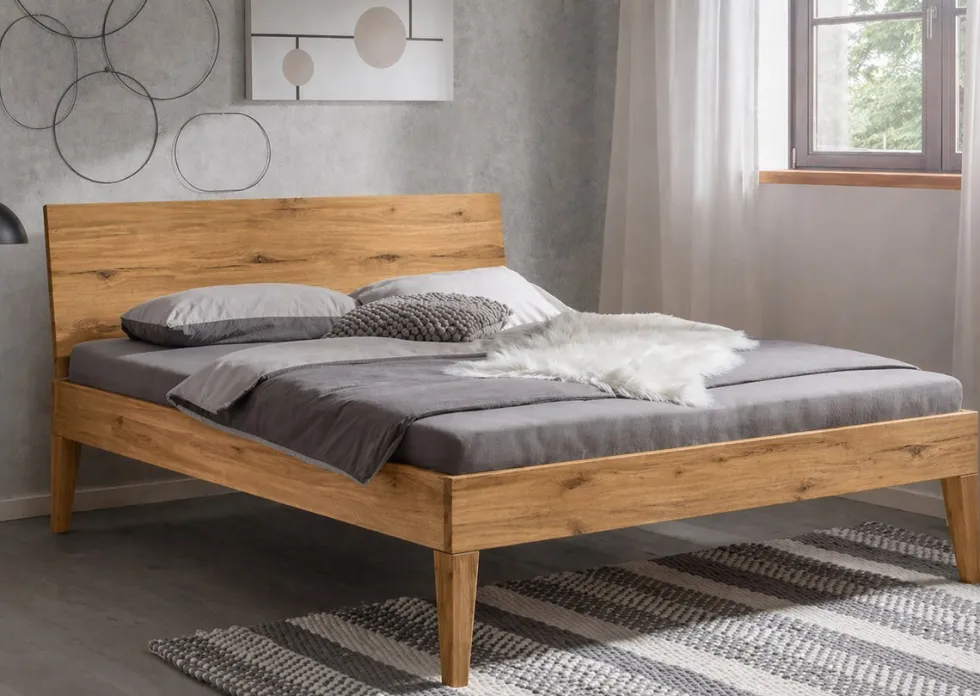Doppelbett 'Grace' 160x200cm Wildeiche geölt