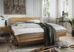 Doppelbett Kopfteil Baumkante 'Astoria II' 180x200cm Wildeiche geölt