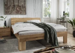 Doppelbett Kopfteil Baumkante 'Astoria I' 180x200cm Wildeiche geölt