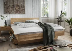 Doppelbett Kopfteil geteilt 'Astoria II' 180x200cm Wildeiche geölt