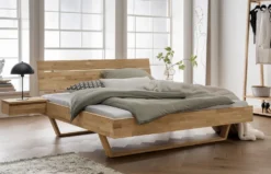 Doppelbett 'Laura II' 160x200cm Wildeiche geölt