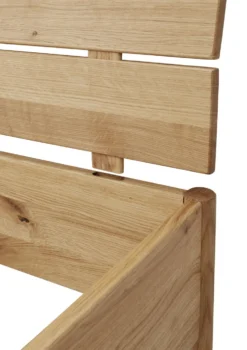 Doppelbett Metallfrei 'Natura Oak I' 180x200cm Wildeiche massiv